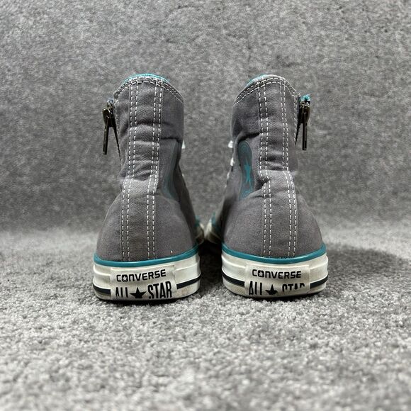 Converse Chuck Taylor All Star High Women’s Sz 8 Gray Teal Side Zip Skate Shoes - Picture 7 of 13
